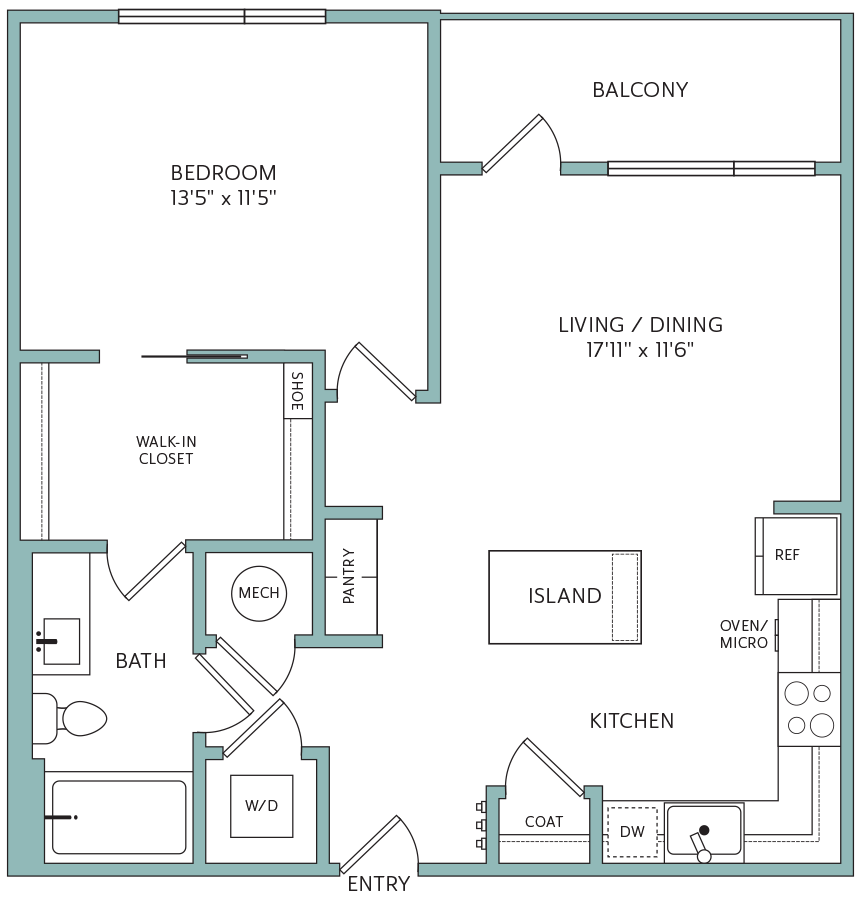 1D floorplan